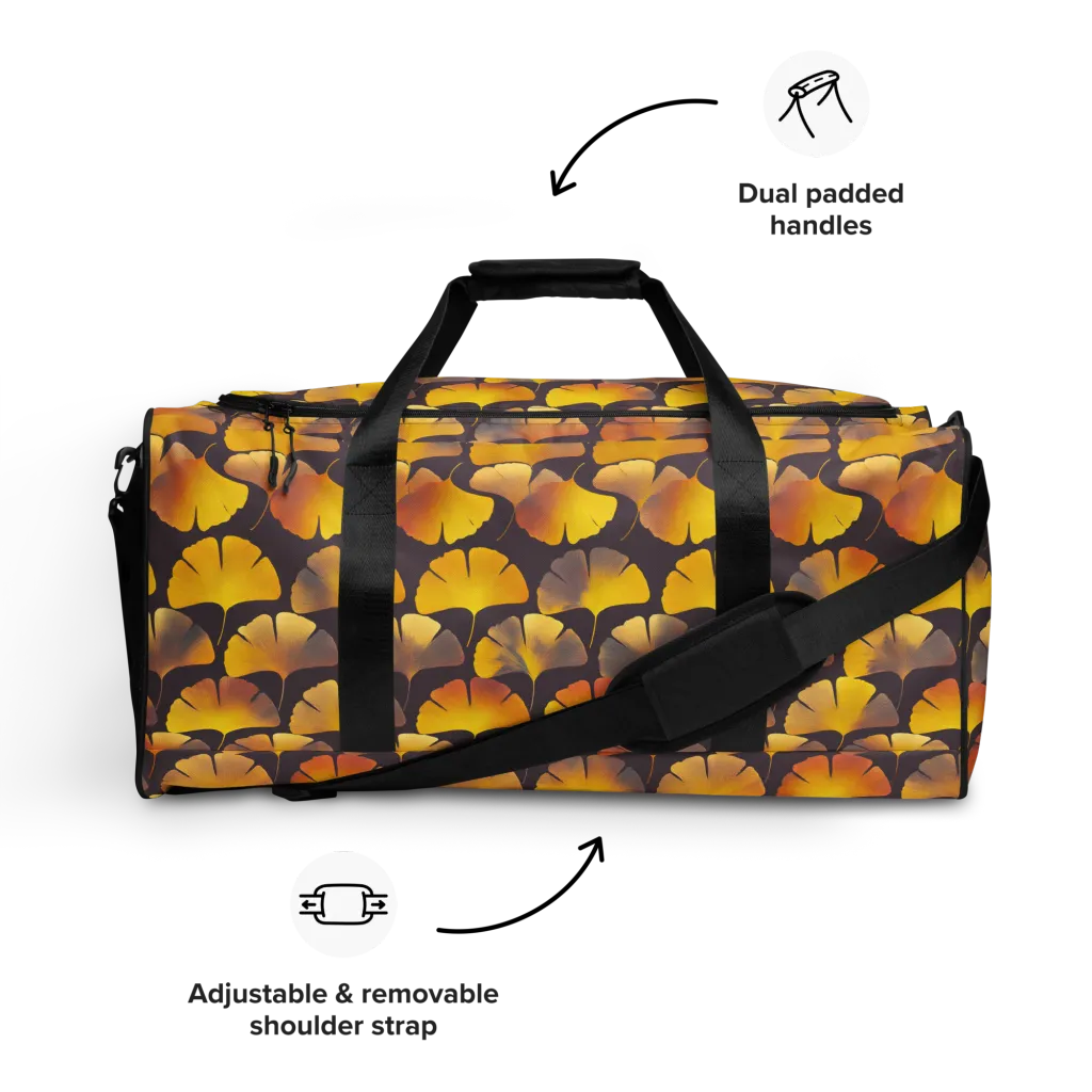 Gilded Ginkgo on Duffle Bag — Front