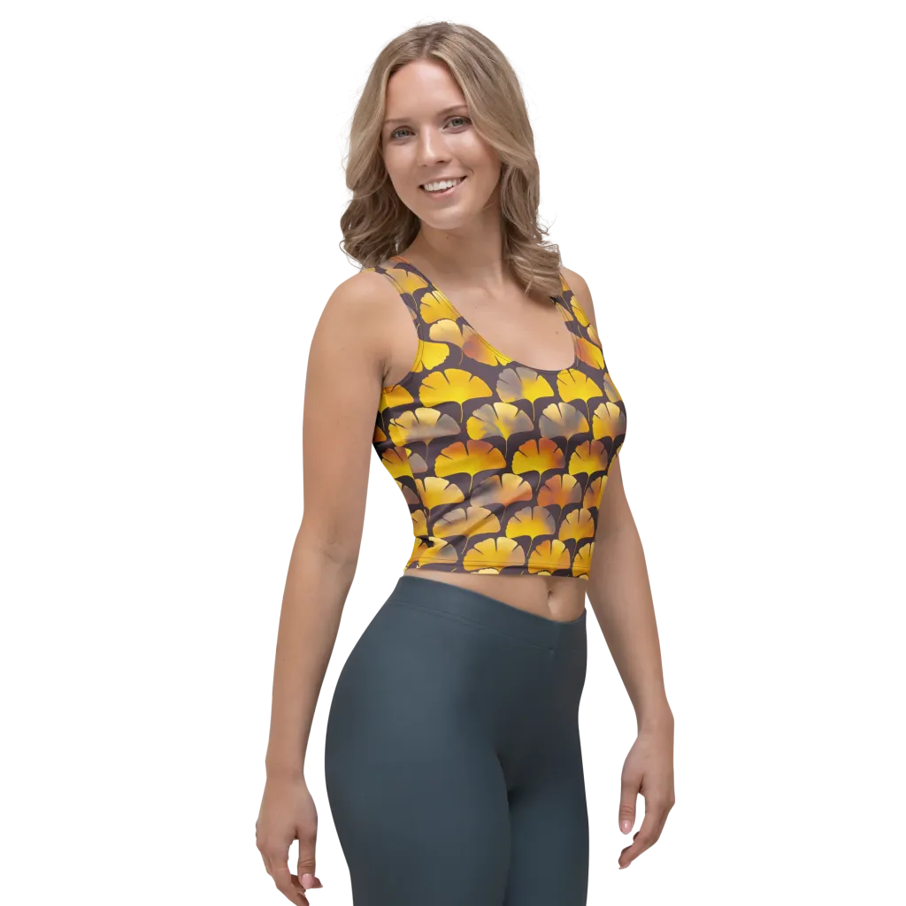 Gilded Ginkgo on Crop Top — Right Front