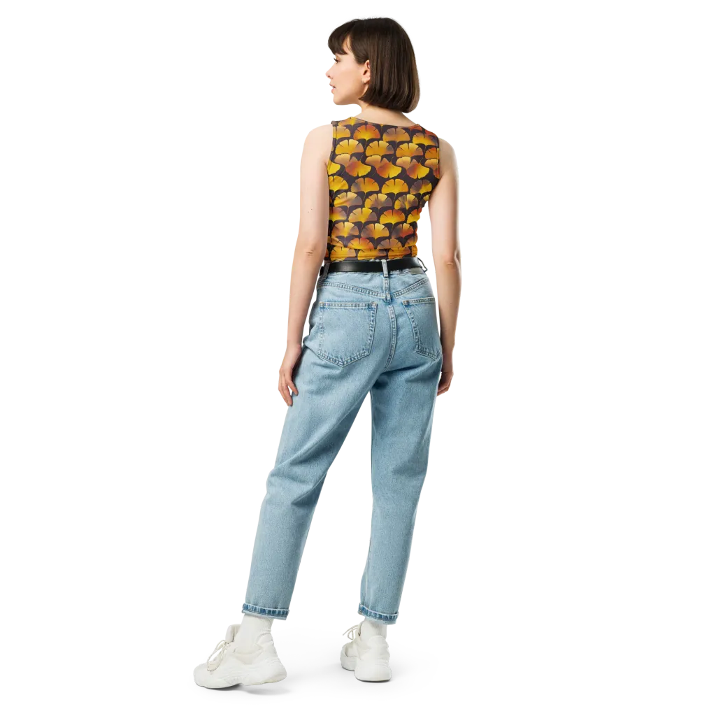 Gilded Ginkgo on Crop Top — Back
