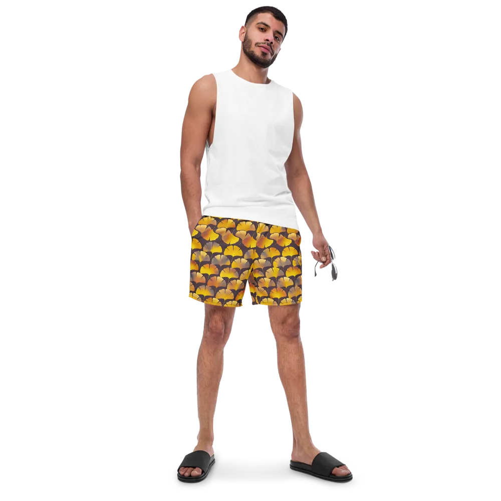 Gilded Ginkgo on Swim Trunks — Front