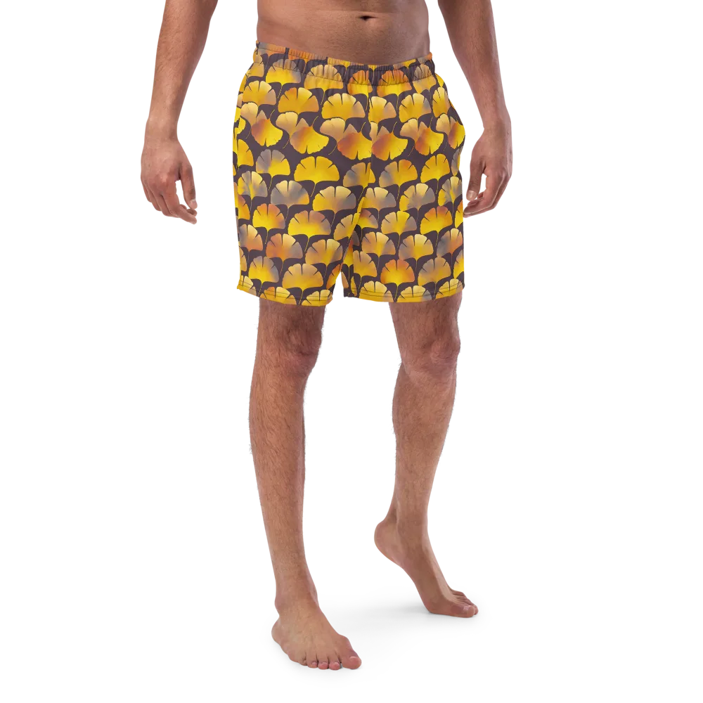 Gilded Ginkgo on Swim Trunks — Front