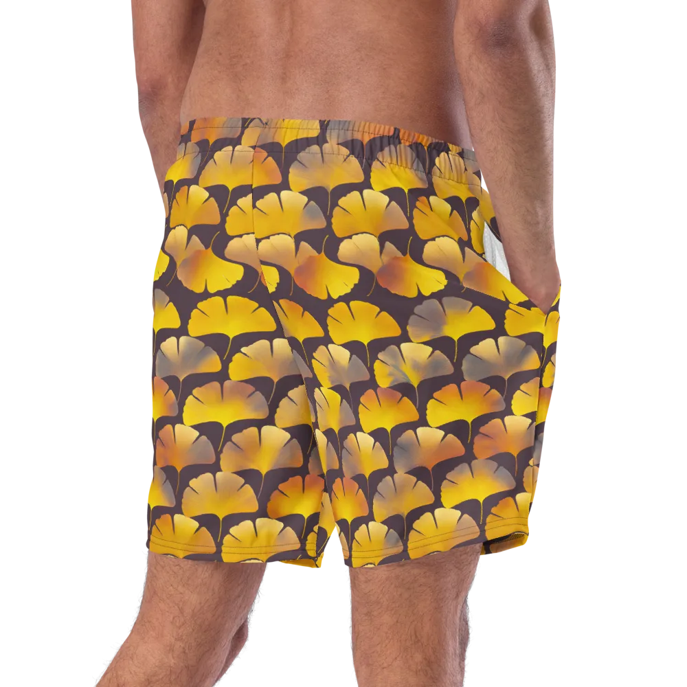 Gilded Ginkgo on Swim Trunks — Right Back