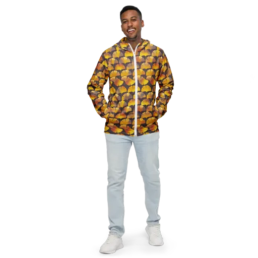 Gilded Ginkgo on a Men's Windbreaker