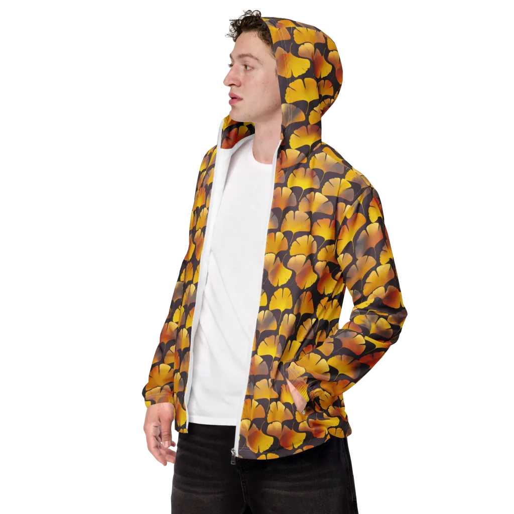 Gilded Ginkgo on Men's Windbreaker — Left Front