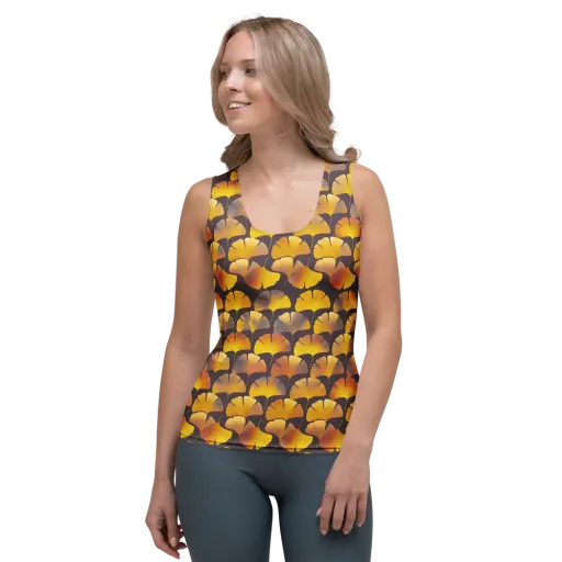 Gilded Ginkgo on a Women's Tank Top