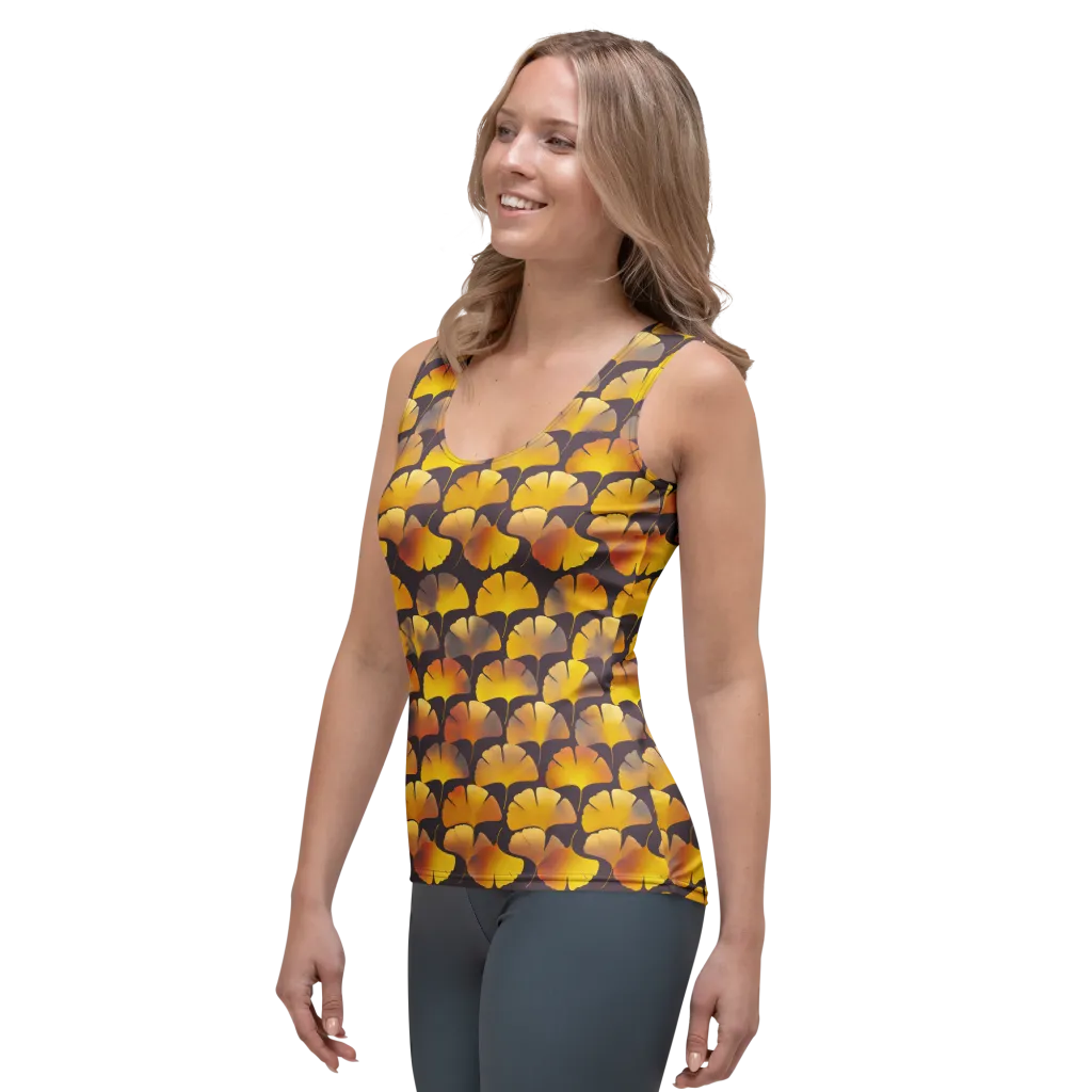 Gilded Ginkgo on Women's Tank Top — Left Front