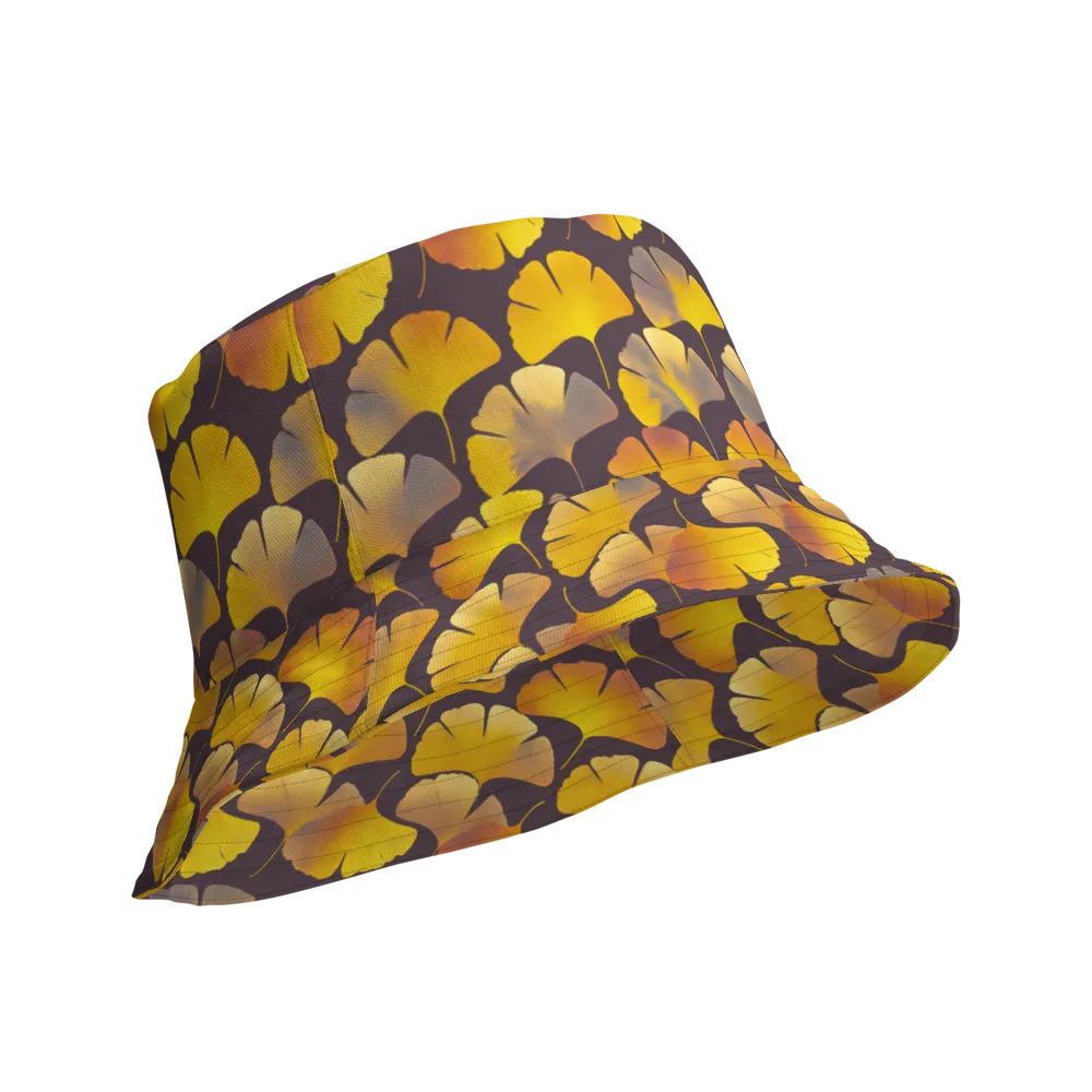 Gilded Ginkgo on Reversible Bucket Hat — Product details Outside