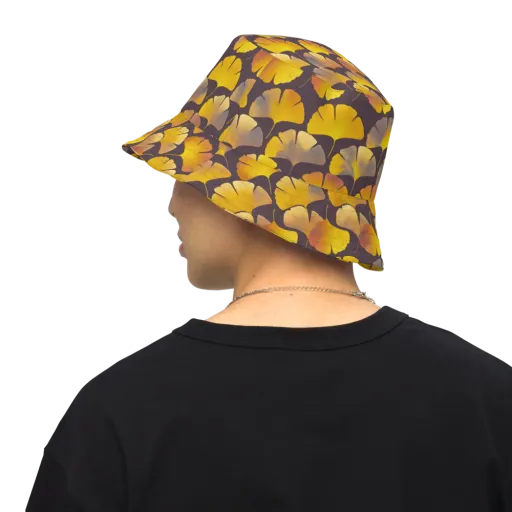 Gilded Ginkgo on a Reversible Bucket Hat