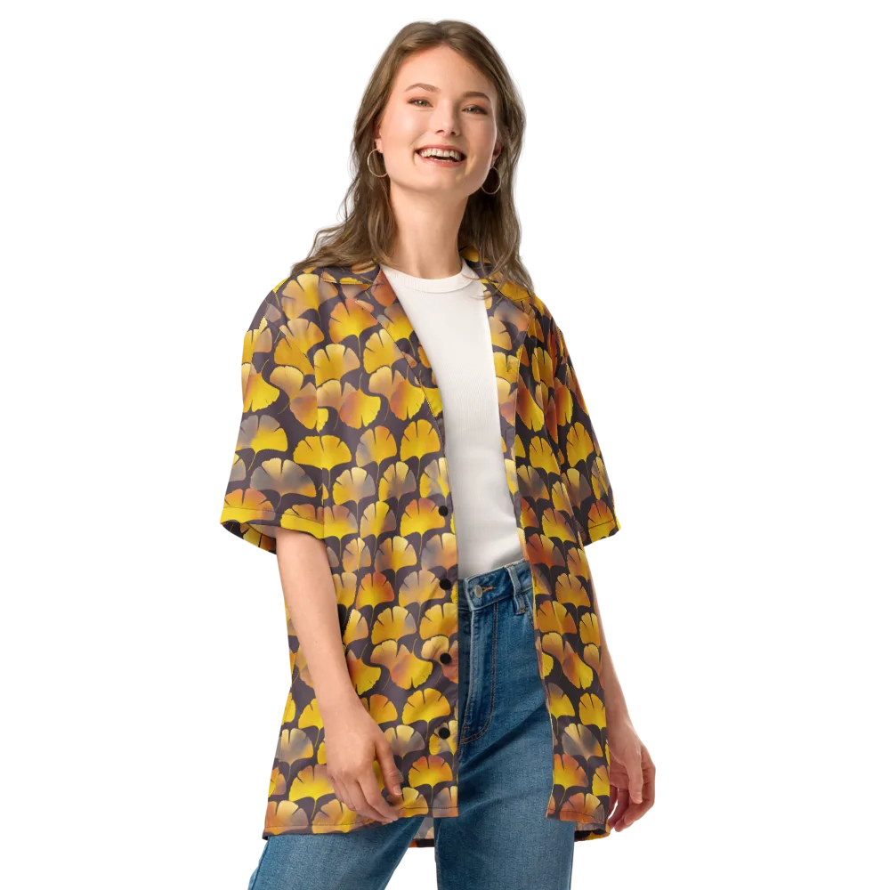 Gilded Ginkgo on Button Shirt — Front