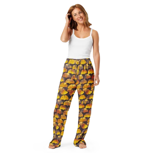 Gilded Ginkgo on a Women's Pajama Pants