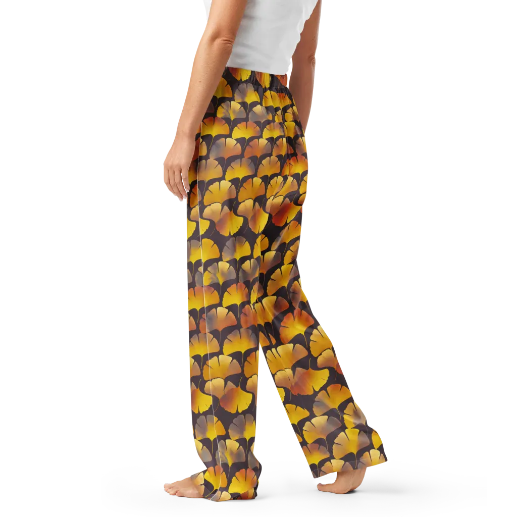 Gilded Ginkgo on Women's Pajama Pants — Left
