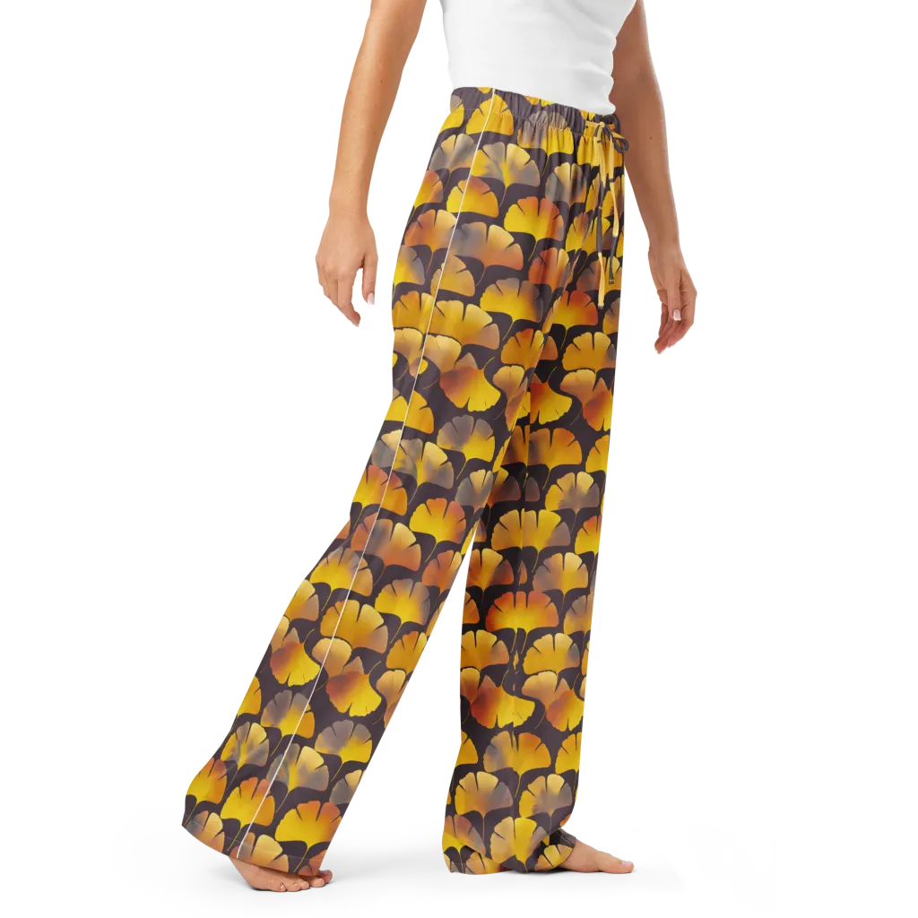 Gilded Ginkgo on Women's Pajama Pants — Right Front