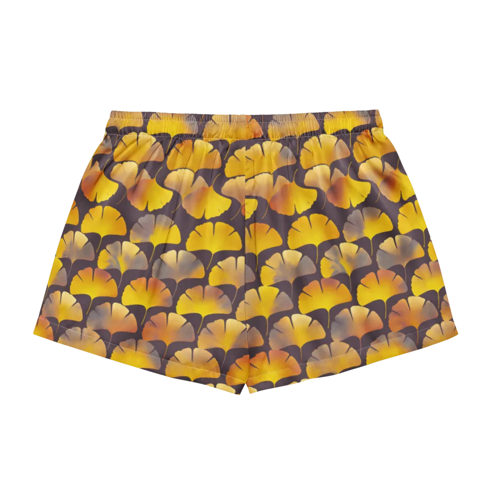 Gilded Ginkgo on Women's Pajama Shorts — Back