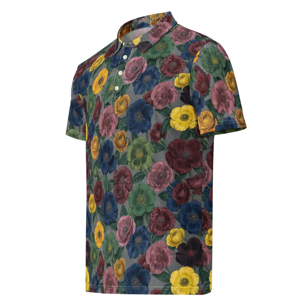 Sable Petals on Men's Slim Fit Polo Shirt — Left Front
