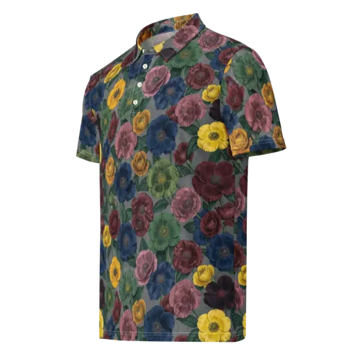 Sable Petals on a Men's Slim Fit Polo Shirt