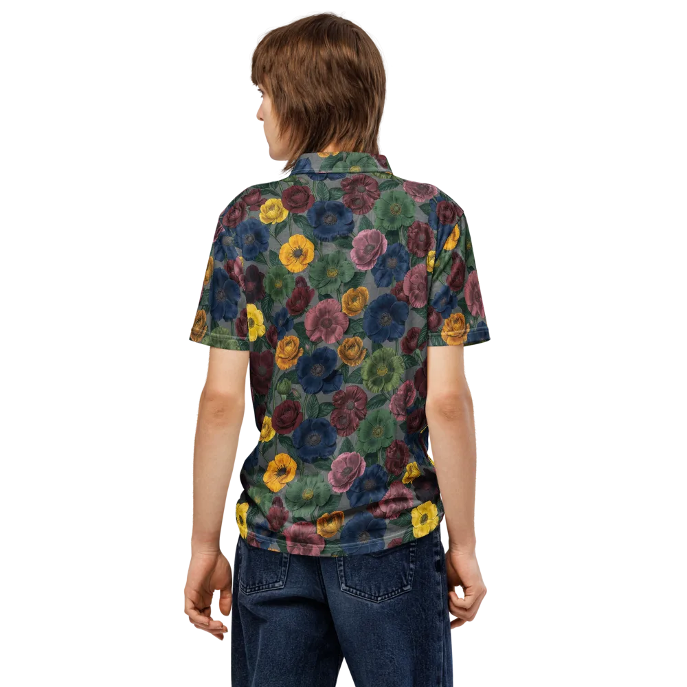 Sable Petals on Men's Slim Fit Polo Shirt — Back