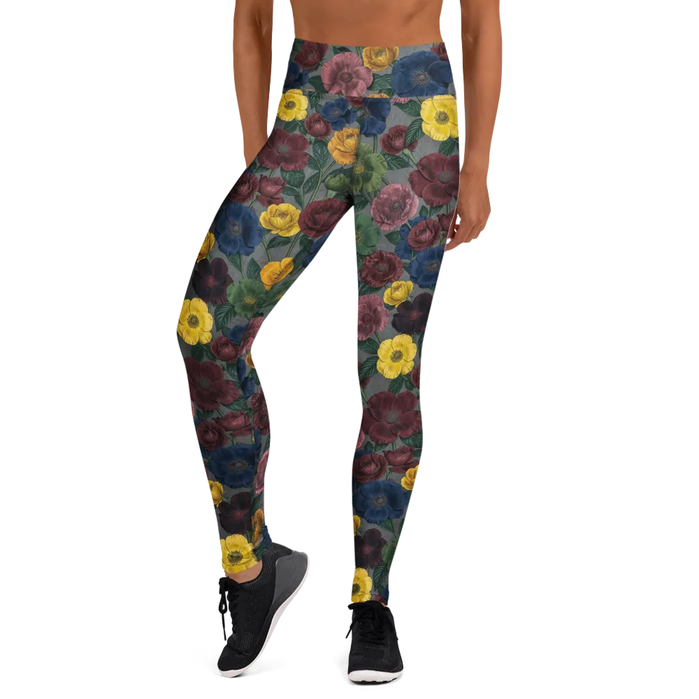 Sable Petals on Yoga Leggings — Front