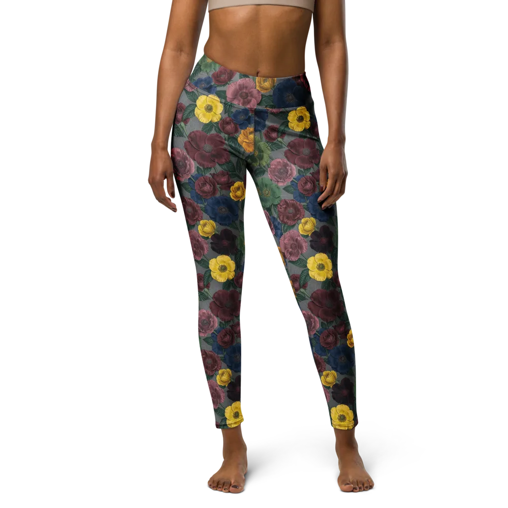 Sable Petals on Yoga Leggings — Front