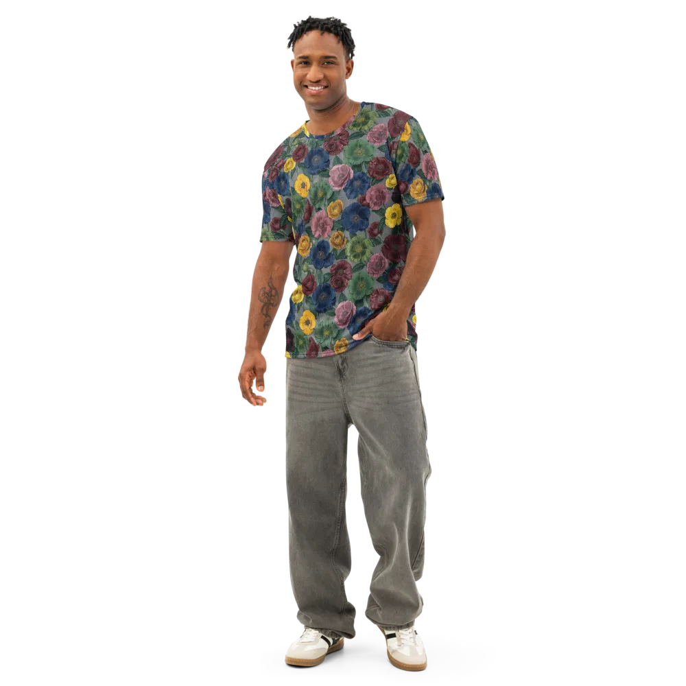 Sable Petals on Men's Cotton Crew Neck T-Shirt — Front