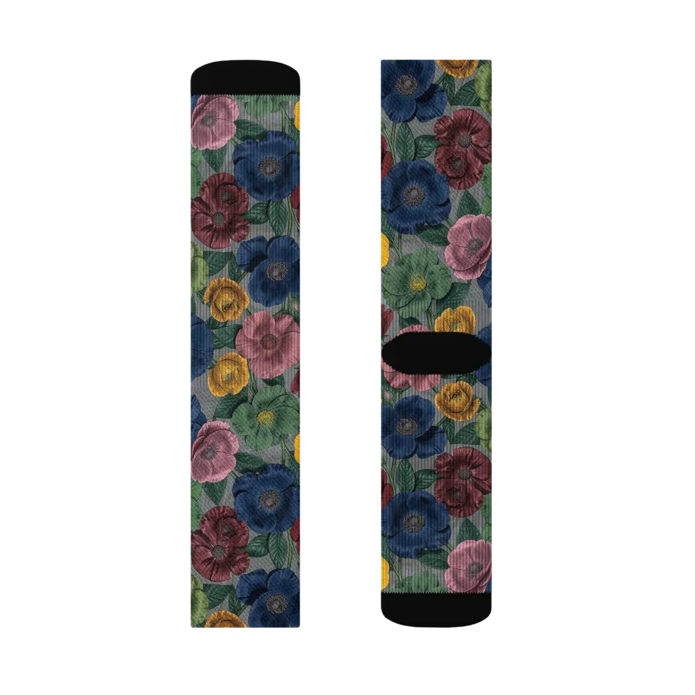Sable Petals on Socks — Right Sock