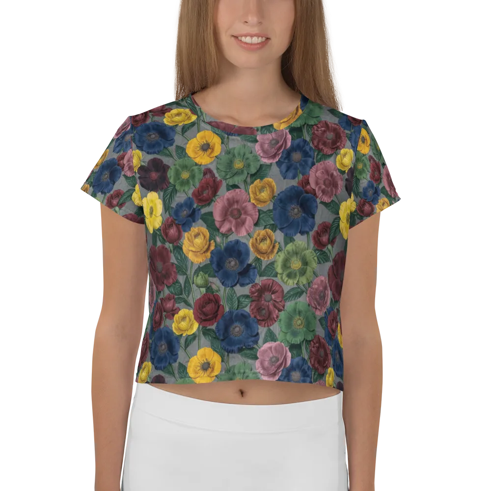 Sable Petals on Crop Tee — Front