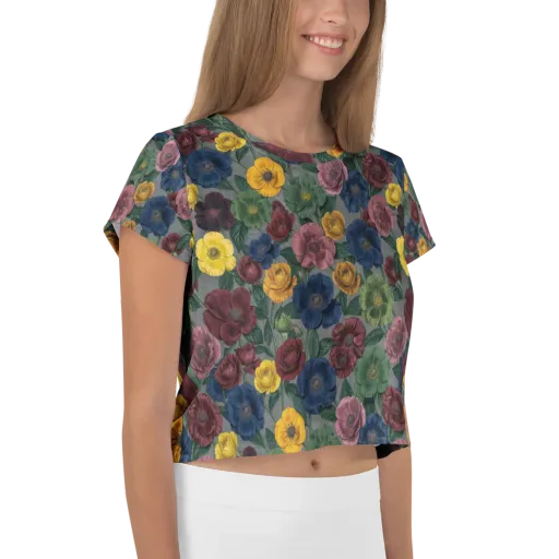 Sable Petals on a Crop Tee