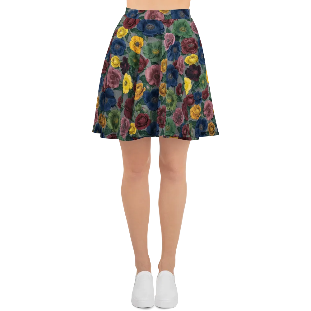 Sable Petals on Skater Skirt — Front