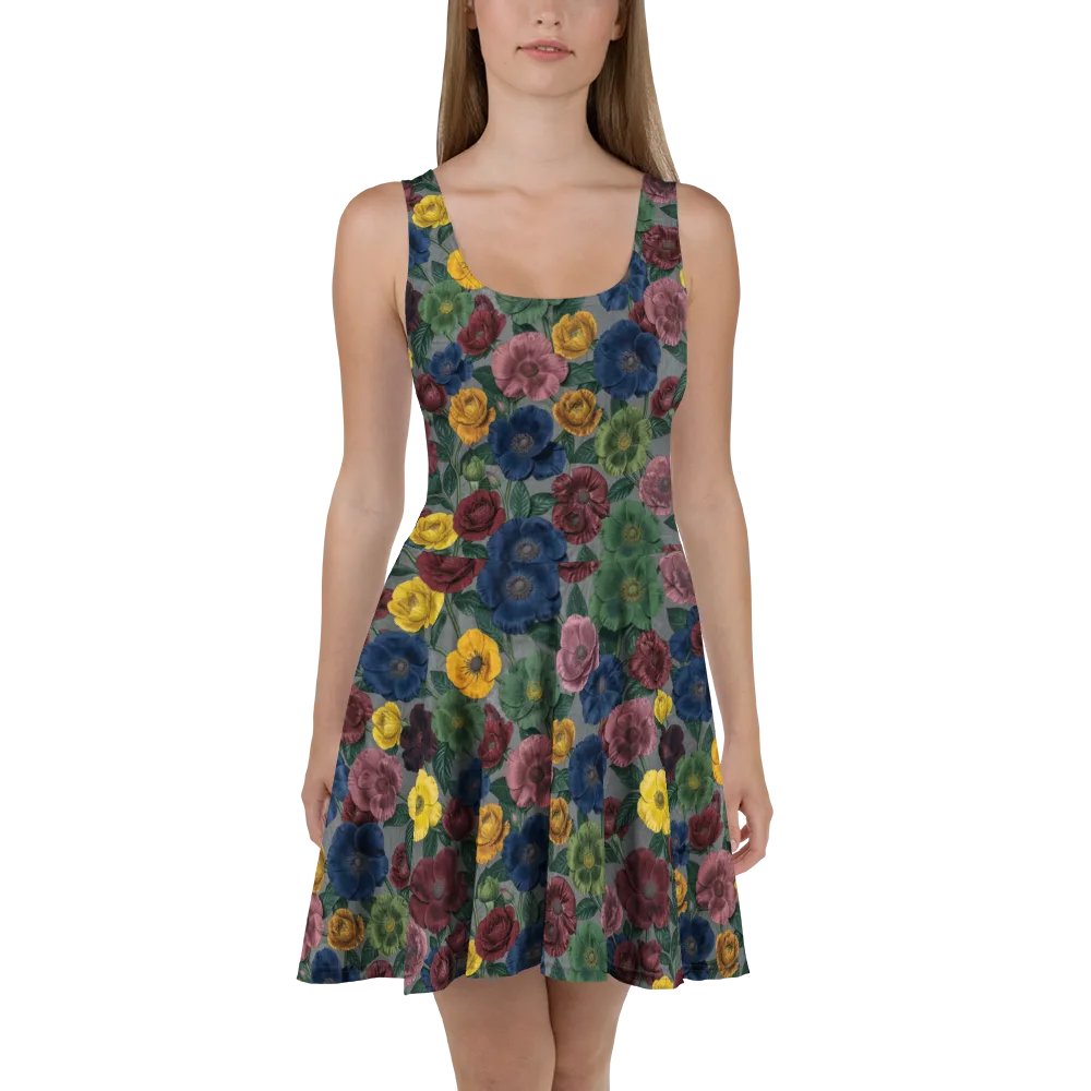 Sable Petals on Skater Dress — Front