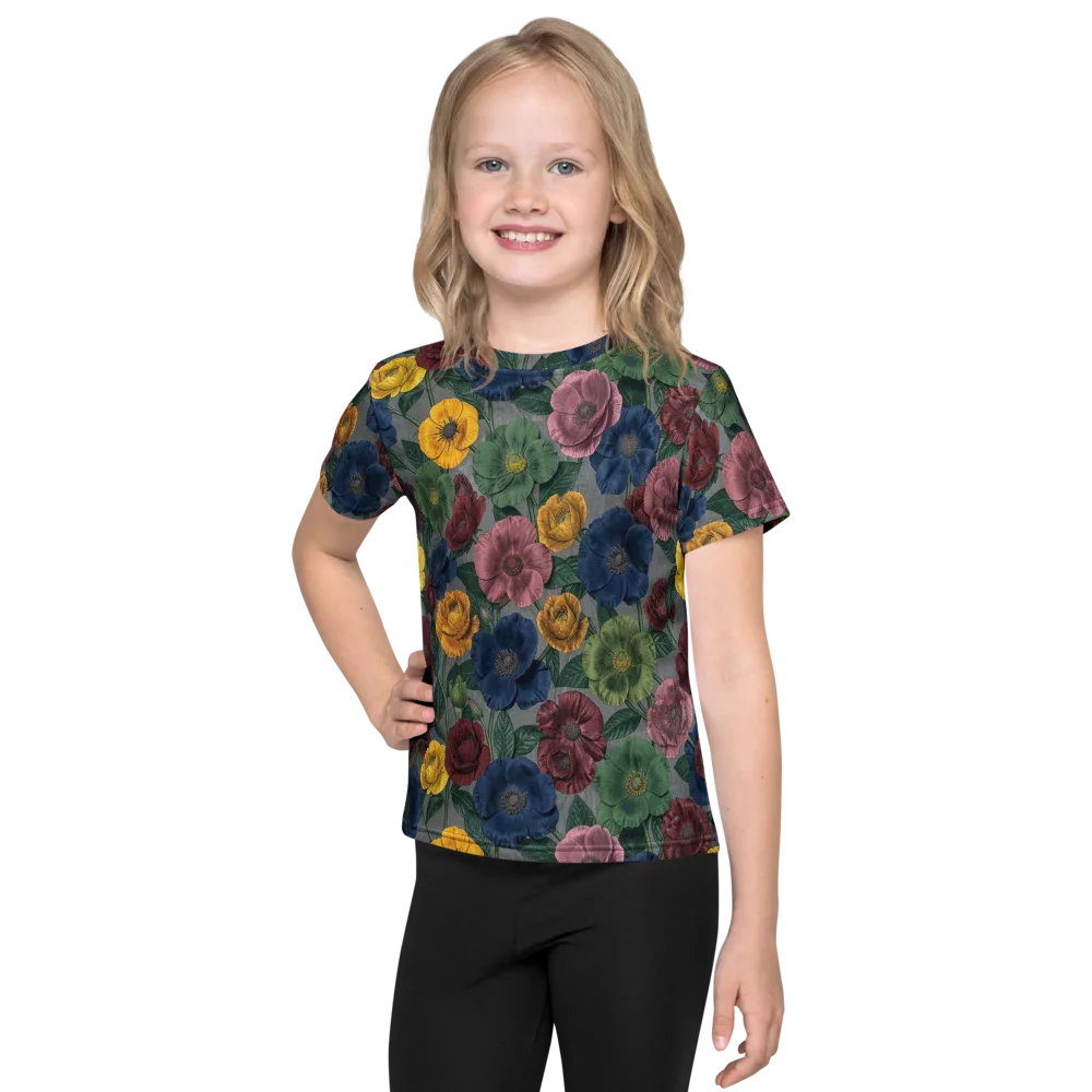Sable Petals on Kids Crew Neck T-Shirt — Front