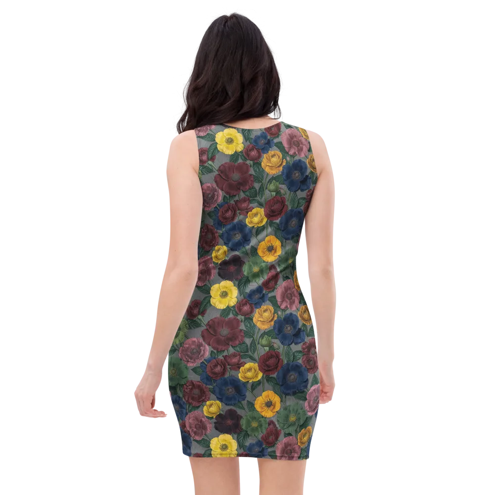 Sable Petals on Bodycon Dress — Back