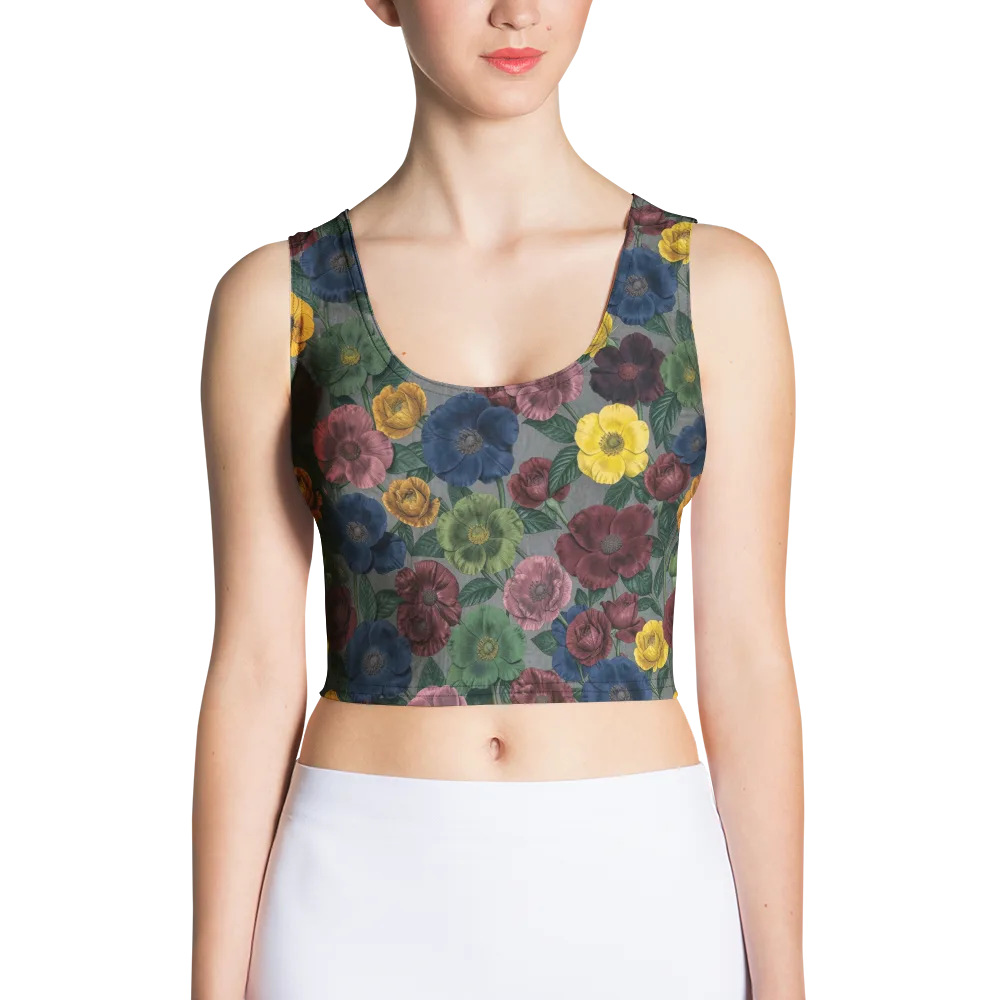 Sable Petals on Crop Top — Front