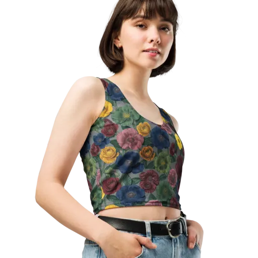 Sable Petals on a Crop Top