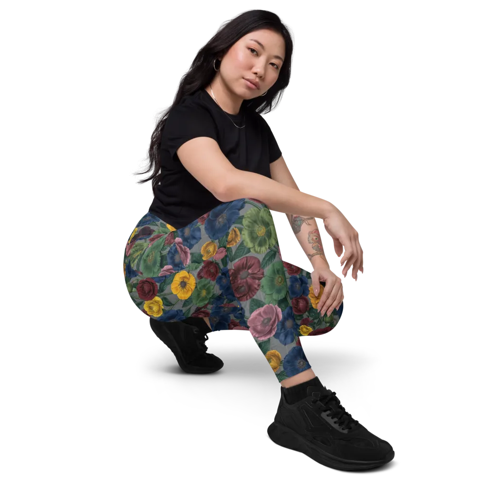 Sable Petals on Leggings with Pockets — Right Front