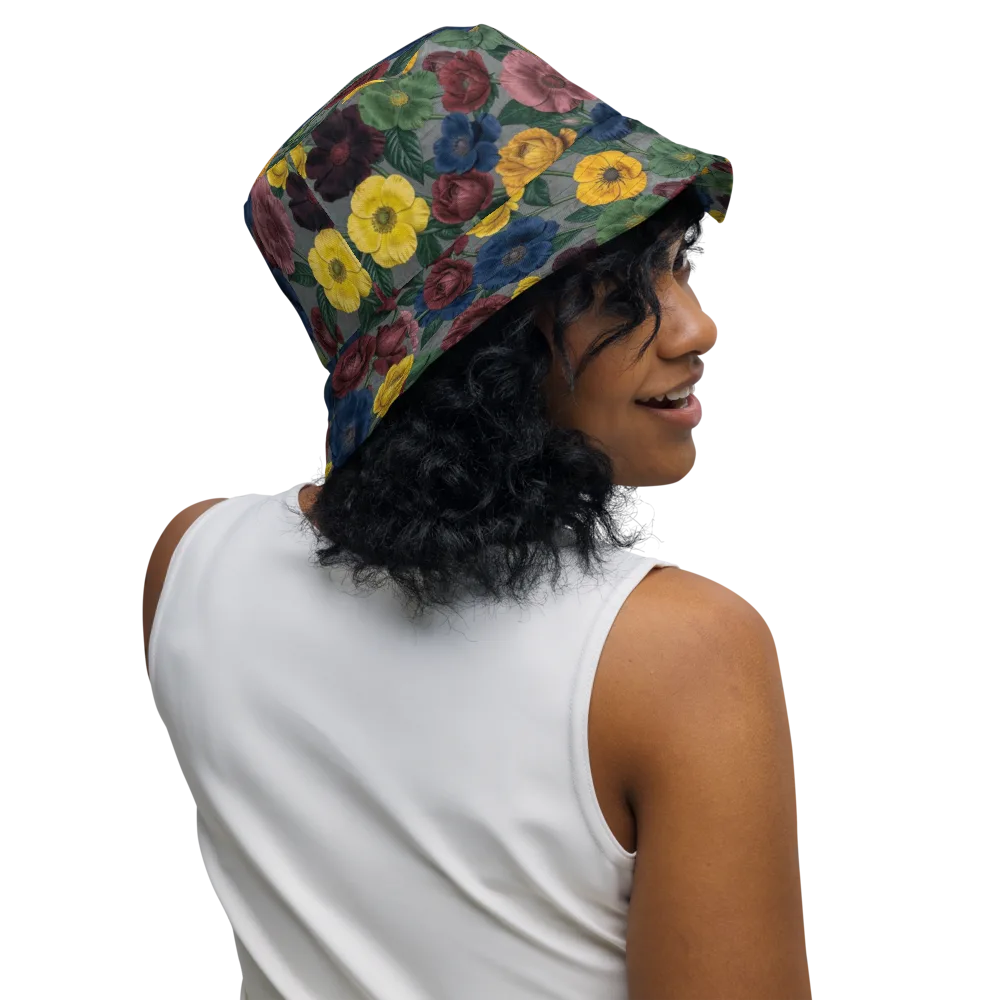 Sable Petals on Reversible Bucket Hat — Right Outside