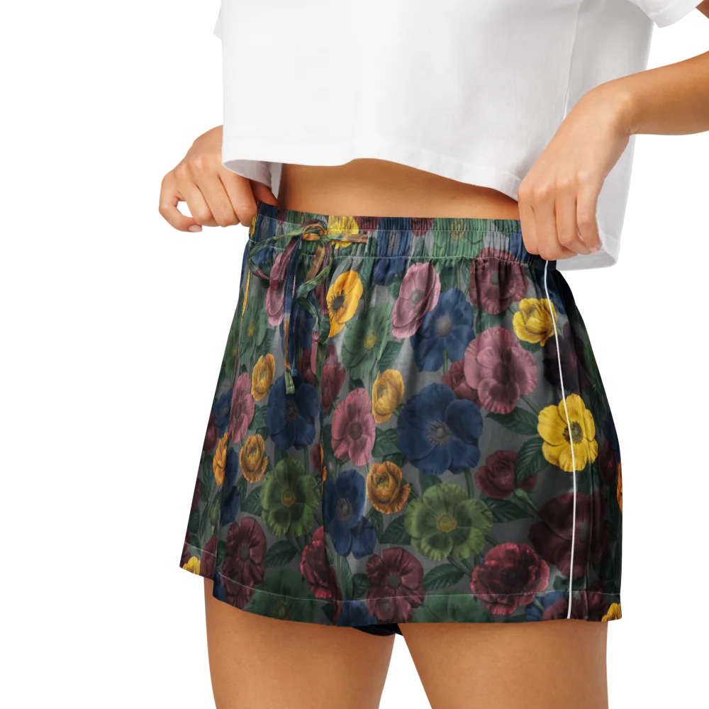 Sable Petals on Women's Pajama Shorts — Left