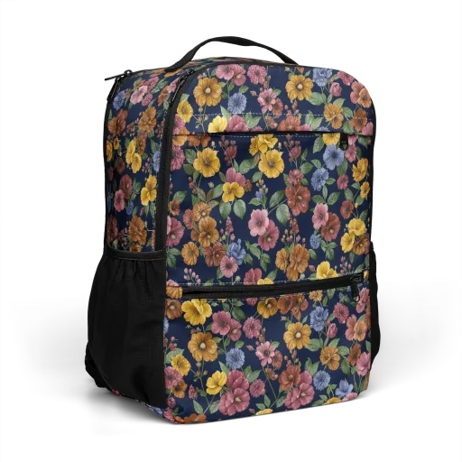Indigo Flower Market on a Utility Backpack