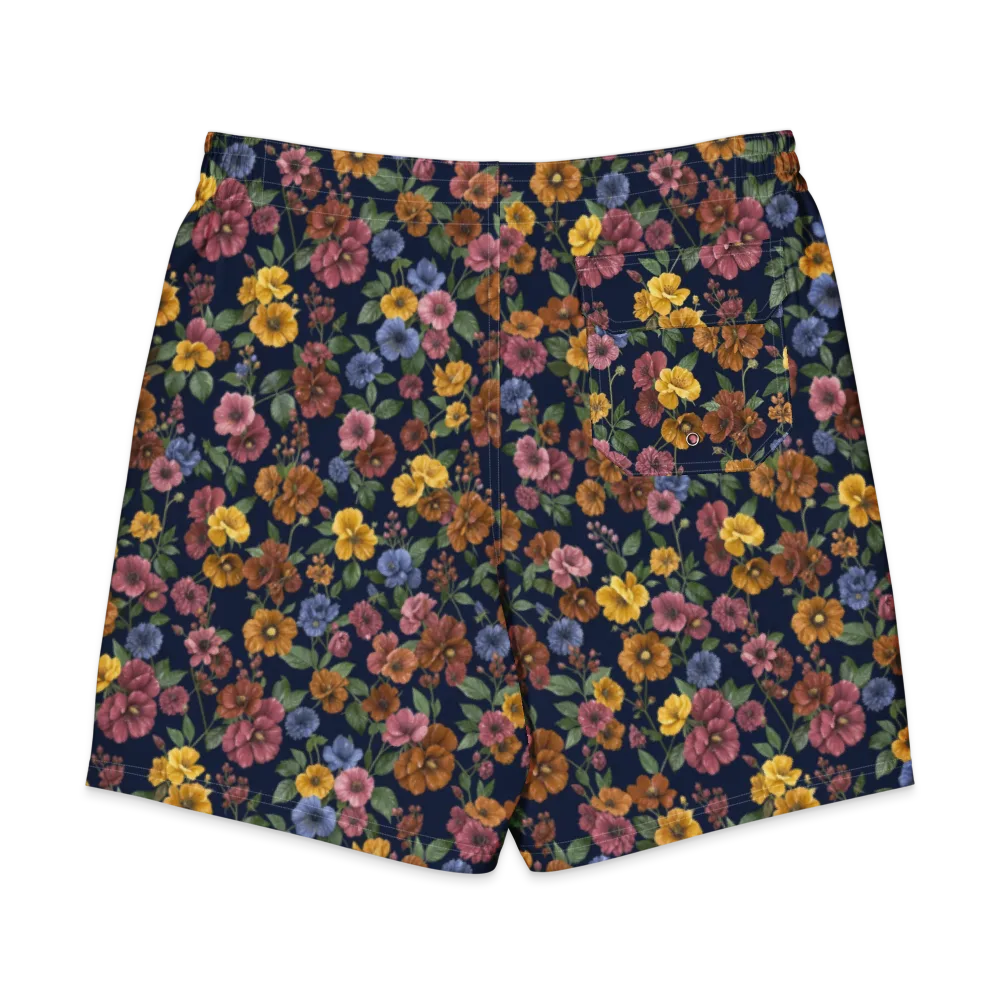 Indigo Flower Market on Men's Board Shorts — Back