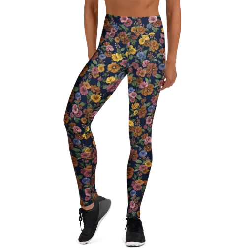 Indigo Flower Market on a Yoga Leggings