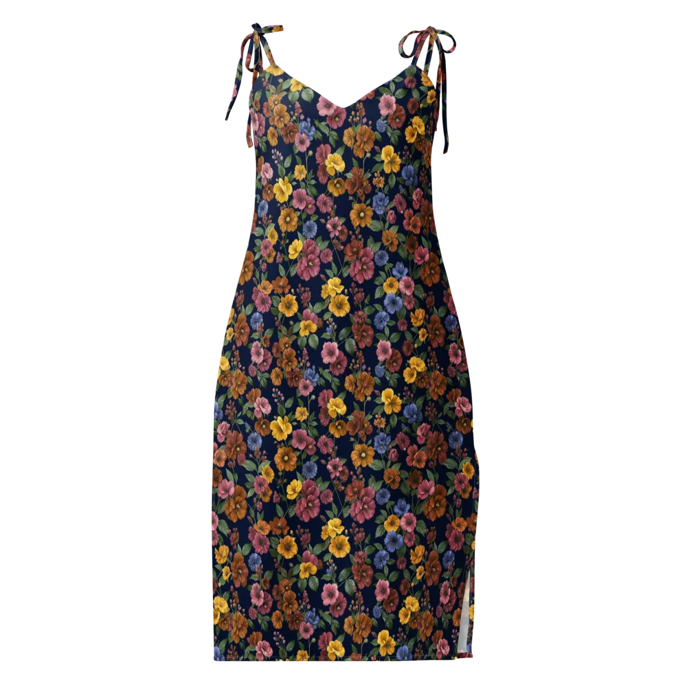 Indigo Flower Market on Slip Dress — Front