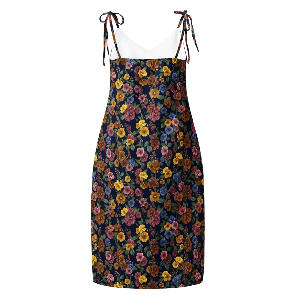 Indigo Flower Market on Slip Dress — Back