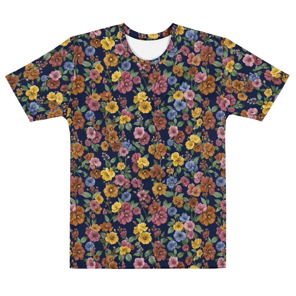 Indigo Flower Market on Men's Cotton Crew Neck T-Shirt — Front