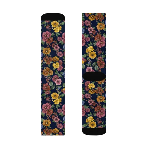 Indigo Flower Market on a Socks