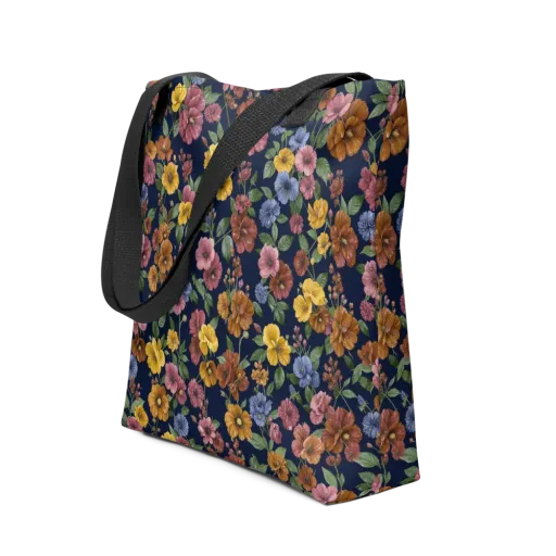 Indigo Flower Market on a Tote Bag