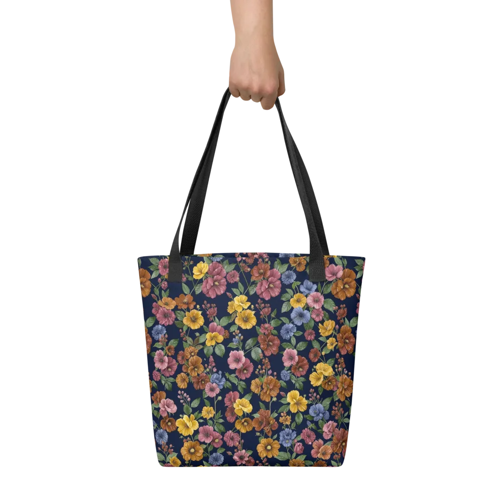 Indigo Flower Market on Tote Bag — Front