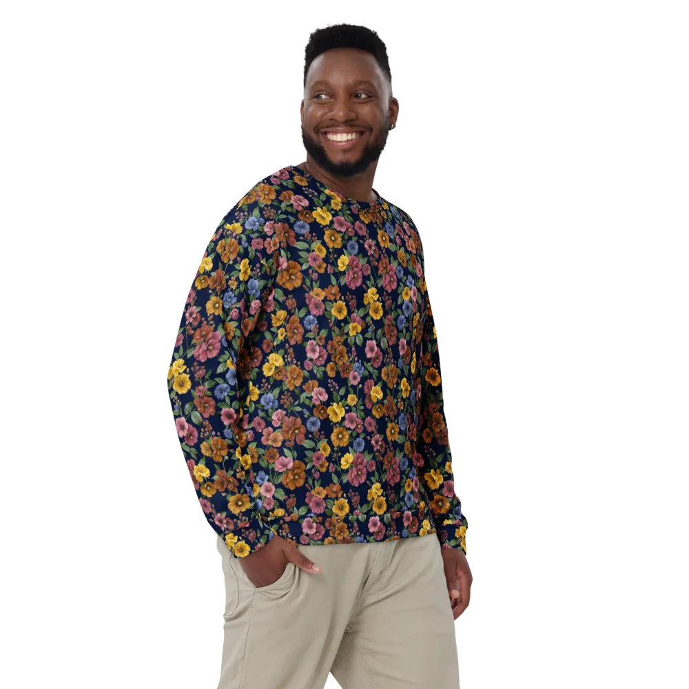 Indigo Flower Market on Sweatshirt — Front