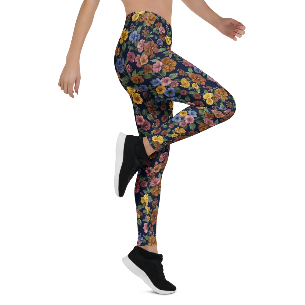 Indigo Flower Market on Leggings — Right