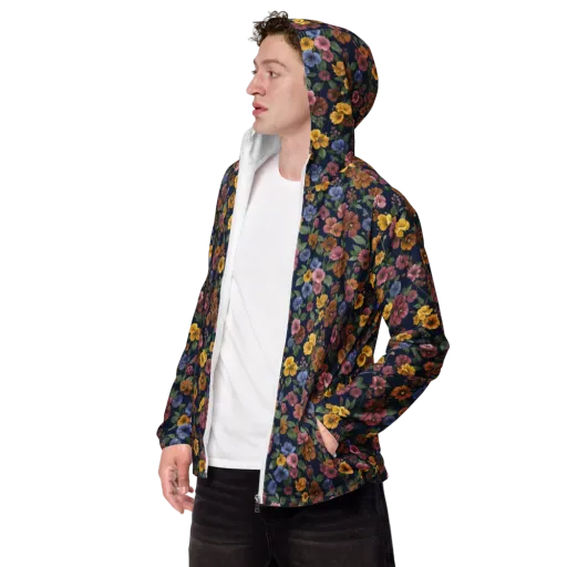 Indigo Flower Market on a Men's Windbreaker