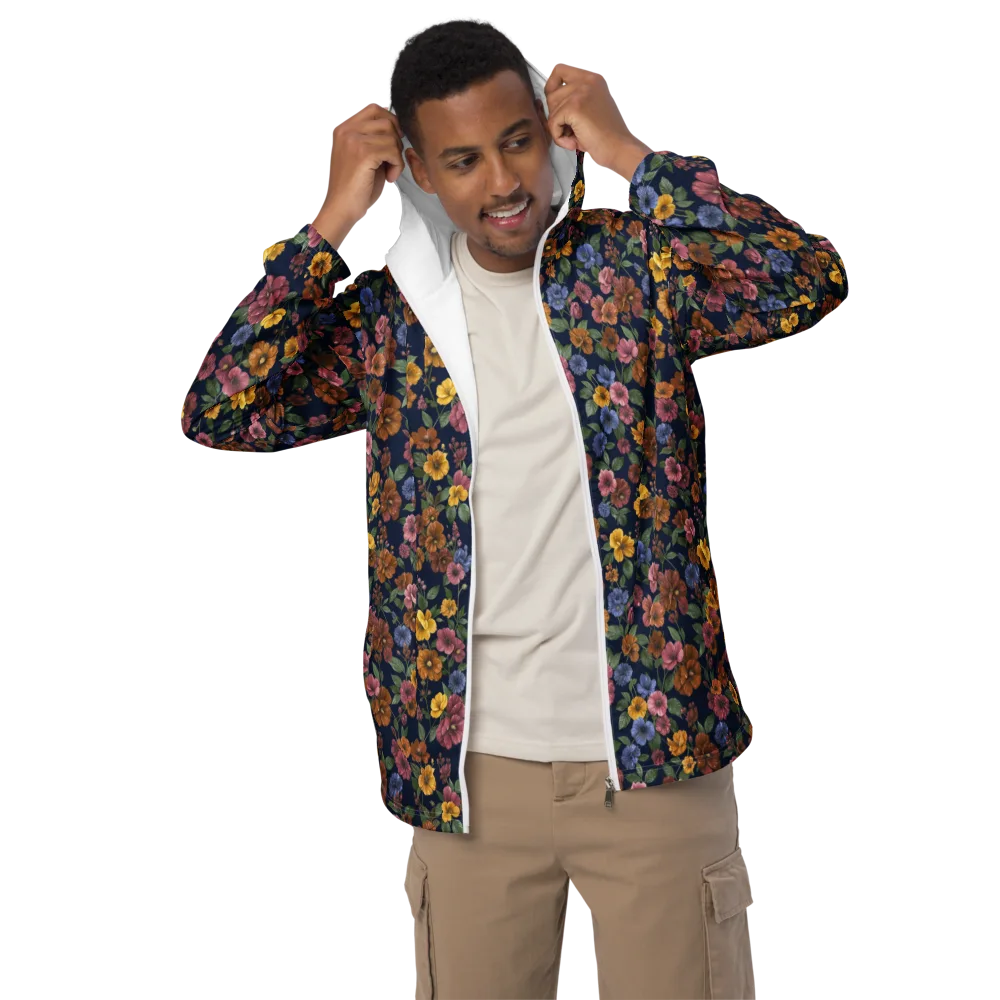 Indigo Flower Market on Men's Windbreaker — Front