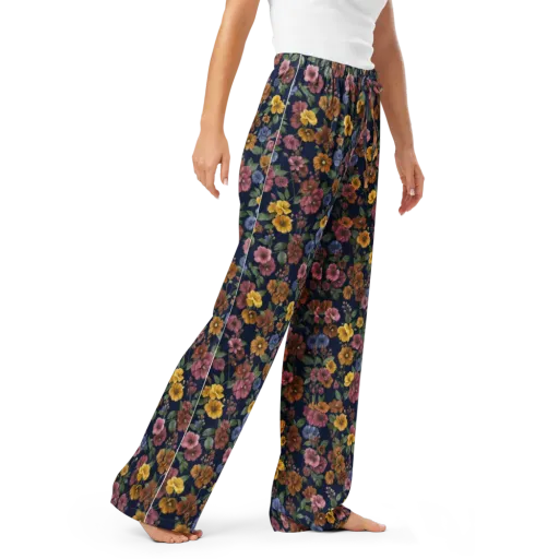 Indigo Flower Market on a Women's Pajama Pants