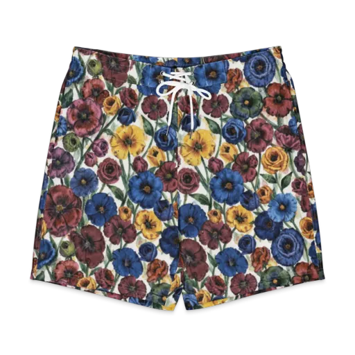 Midnight Poppy Rhapsody on a Men's Board Shorts